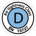 Logo luchtdichtheidsklasse D